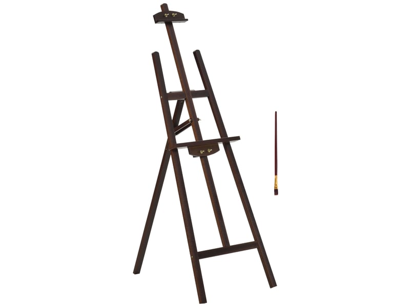 Chevalet d'artiste sur pieds dim. 51,5l x 71,5l x 134,5h cm réglable inclinaison 90° max. Bois de pin  - Conforama B