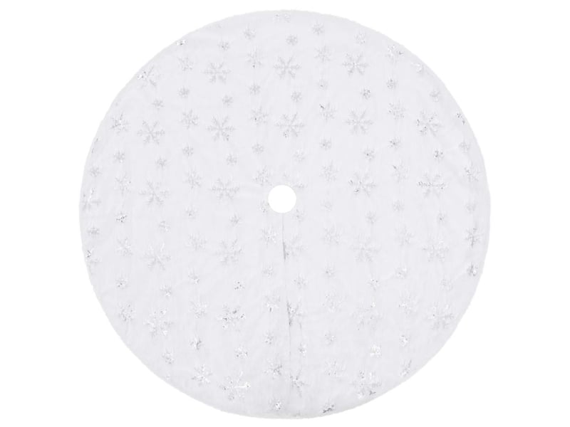  Jupe de sapin de noël de luxe blanche 122 cm en fausse fourrure  - Conforama A