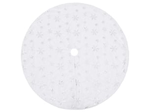 Jupe de sapin de noël de luxe blanche 122 cm en fausse fourrure