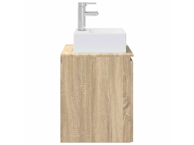 Vanité de lavabo mural, meuble de rangement chêne sonoma 49.5x41x62.5 cm shl2025 - Conforama D