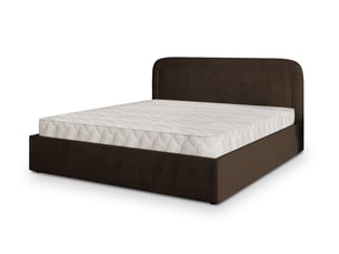 Lit coffre 200x200 cm <strong>MASSENO</strong> <strong></strong> coloris marron