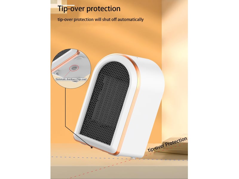  Chauffage électrique silencieux avec protection contre la surchauffe et le basculement, chauffage en céramique ptc, adapté au bureau et à la chambre, 800 w, blanc LH00000482JY - Conforama C