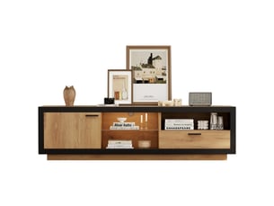 Meuble tv coloris bicolore 160 cm <strong>KORFEE</strong>  <strong></strong>