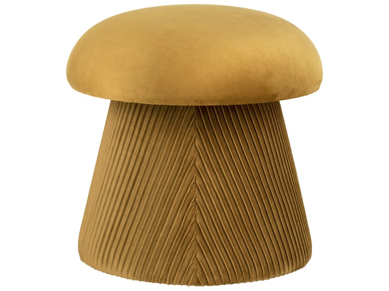 Etna-pouf en velours ocre ø41 cm  - Conforama A