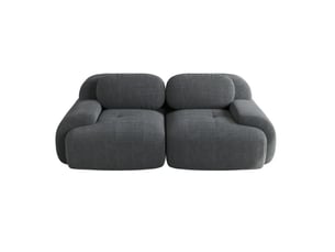 Canapé 2 places modenvie modulaire sans cadre en velours côtelé gris 208 x 103 x 70 cm