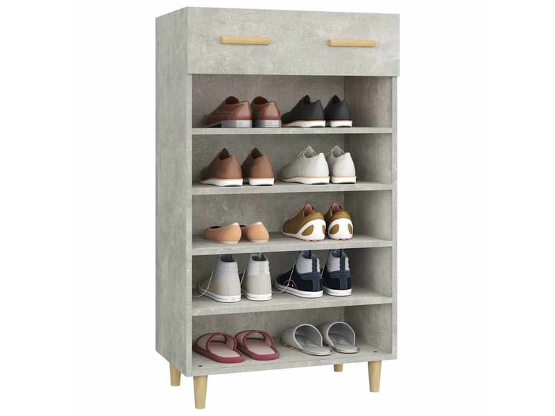  Meuble à chaussure, armoire à chaussures gris béton 60x35x105 cm bois d'ingénierie  - Conforama D