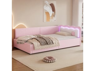 Lit simple 90x200 cm <strong>ZERBACO</strong>  <strong></strong> coloris rose