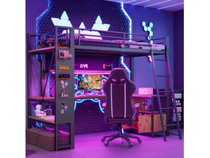 Lit mezzanine 90x200 cm <strong>MODENUIT </strong>  <strong></strong> coloris noir