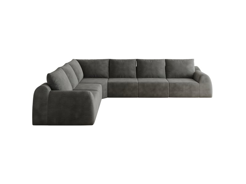  Canapé d’angle en l 334x267x85 cm, 6 places, compressé, sans montage, gris foncé  - Conforama A