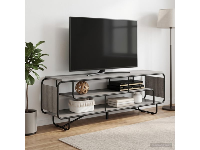  Meuble tv, banc tv 180x36x45 cm sonoma gris bois d'ingénierie  - Conforama B