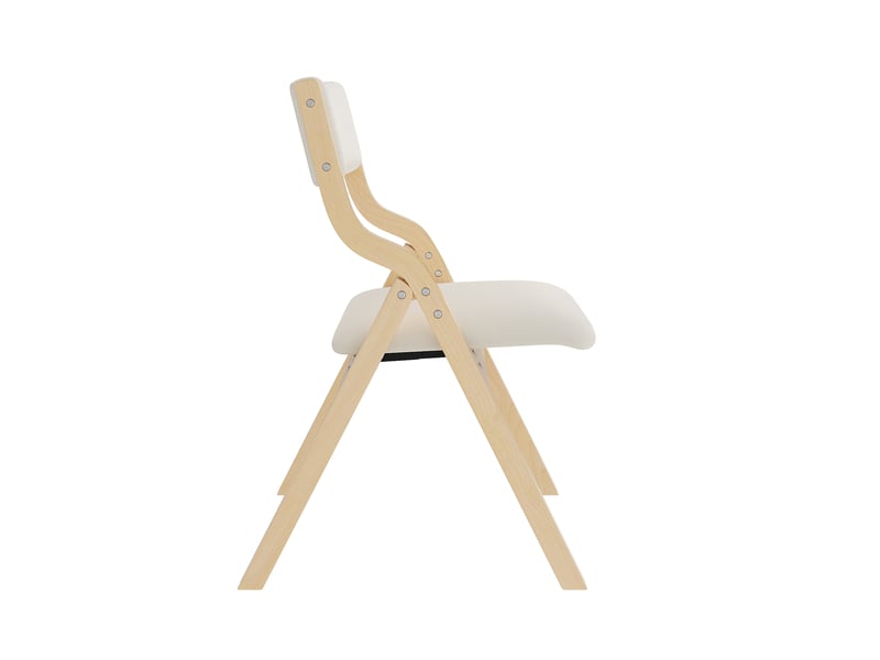  Lot de 2 chaises de salle à manger pliantes,bois et lin,beige  - Conforama D