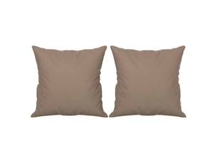 Lot de 2 coussins décoratifs taupe 40x40 cm tissu microfibre cf60891