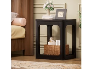 Table basse rectangulaire coloris noir <strong>CHICFURN</strong> <strong></strong> - 40 cmx50 cm