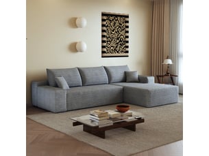 Canapé d'angle modulable avec méridienne en l 270 cm gris 3 places - sans montage