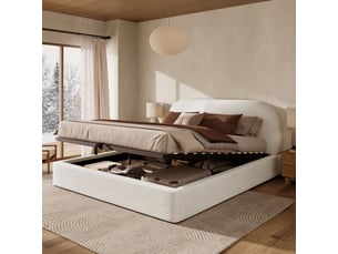 Lit coffre 160x200 cm <strong></strong>  <strong></strong> coloris beige