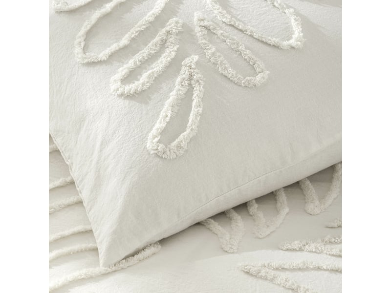  Parure de lit 240 x 220 cm 100% coton tufté anouk + drap housse 140 x 190 cm sable  - Conforama D