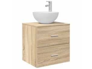 Meuble lavabo mural, meuble de rangement chêne sonoma 49.5x35x63 cm