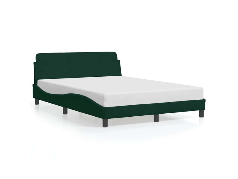  Lit double- lit adulte -  cadre de lit dover vert foncé 140x200 cm velours  - Conforama A