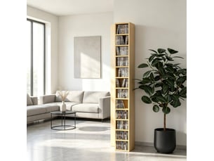Bibliotheque coloris naturel 12 étagère(s) BEAUNIV - 21 cm x 175 cm