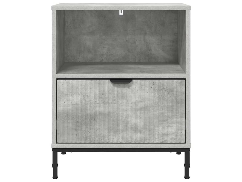  Tables de chevet avec tiroir 2 pièces gris béton 49 x 36 x 61 cm  - Conforama E