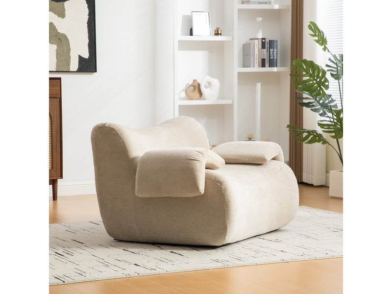 Canapé modulable, canapé de salon : base antidérapante, mousse haute densité, en tissu chenille, kaki clair - Conforama W