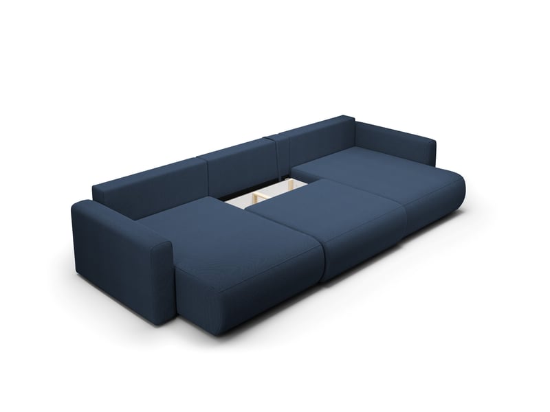  Canapé d'angle convertible 5 places welly u bleu  - Conforama B