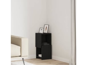 Meuble d'angle, meuble de rangement salon 25,5x25x55cm bois d'ingénierie chêne noir