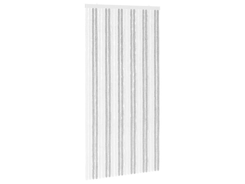Rideau anti-insectes, moustiquaire en chenille gris clair et blanc cf43439 - Conforama A