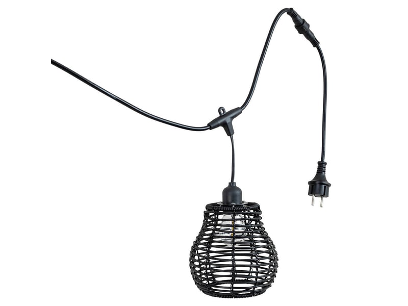  Guirlande de 10 lumières en plastique noir avec ampoule 500x14x14 cm (h)  - Conforama D