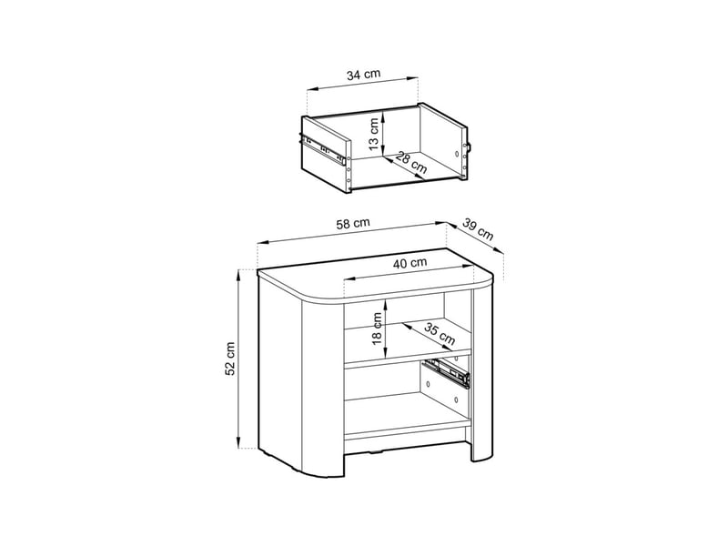  Savio - table de chevet 58cm bois  - Conforama E