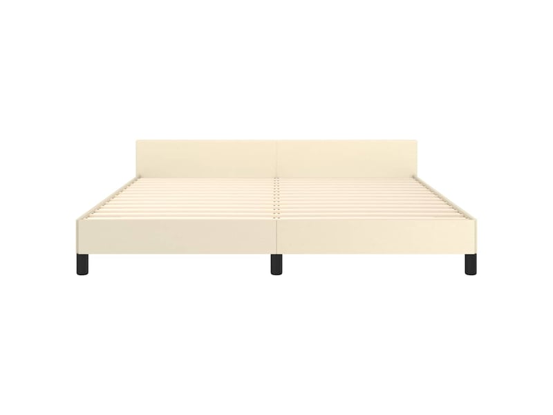  Lit double- lit adulte -  cadre de lit avec tête de lit sans matelas crème 180x200 cm  - Conforama D