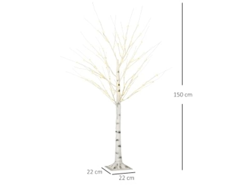 Arbre lumineux led 22x22x150 cm branches flexibles métal blanc - Conforama B