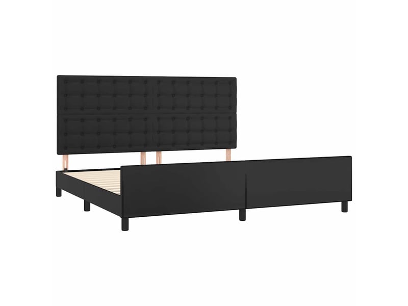 Lit double- lit adulte - cadre de lit sans matelas noir 200x200 cm similicuir - Conforama C