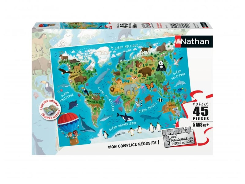  Puzzle 45 p - carte du monde des animaux - nvlle edition 86174 - Conforama A
