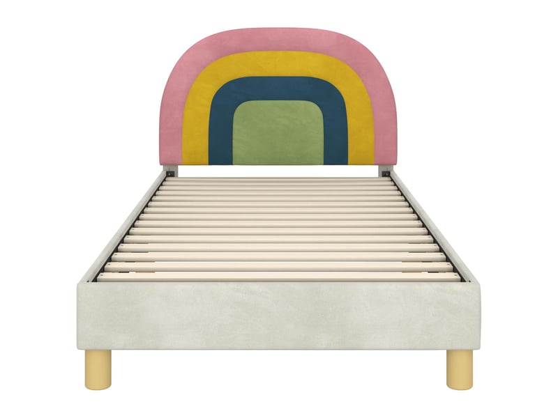 Cadre de lit pour enfants - lit jeune avec tête de lit crème 80 x 200 cm - Conforama E