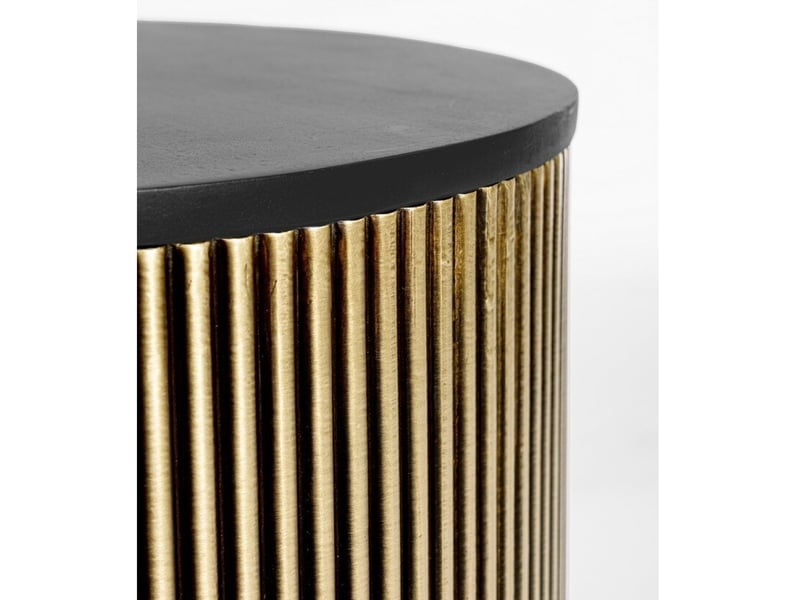 Table basse chic noir et or ronde 50 cm dorado - Conforama E
