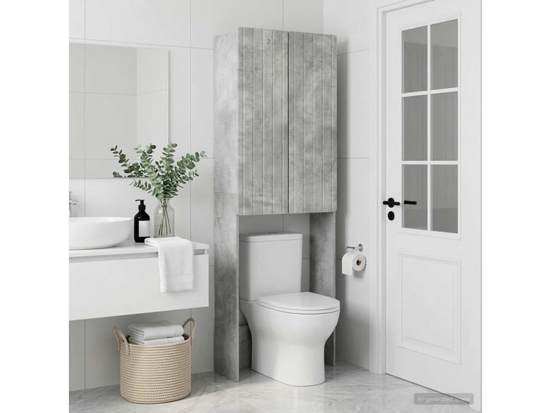  Armoire de toilette, meuble de toilette zwolle gris béton 66x25.5x190 cm  - Conforama B