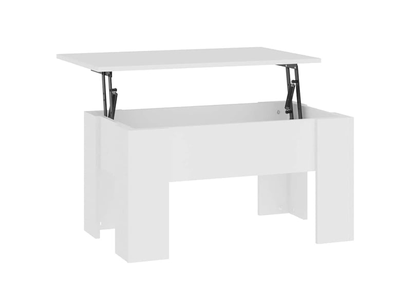  Table basse - table de salon - table à thé blanc 79x49x41 cm bois d'ingénierie  - Conforama E