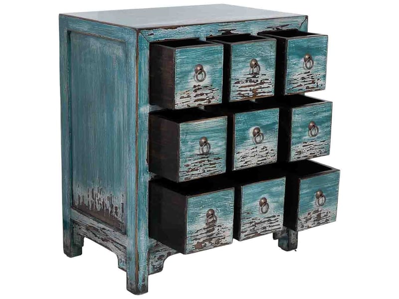  Commode en bois bleu 62x40x74 cm h  - Conforama E