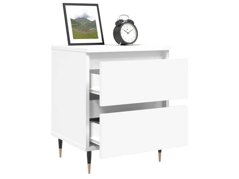  Table de chevet - cabinet de chevet - table de nuit blanc 40x35x50 cm bois d’ingénierie  - Conforama C