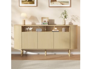 Buffet 3 porte(s) 0 tiroir(s) <strong>WISHDOR</strong> <strong></strong> - 160 cm coloris naturel