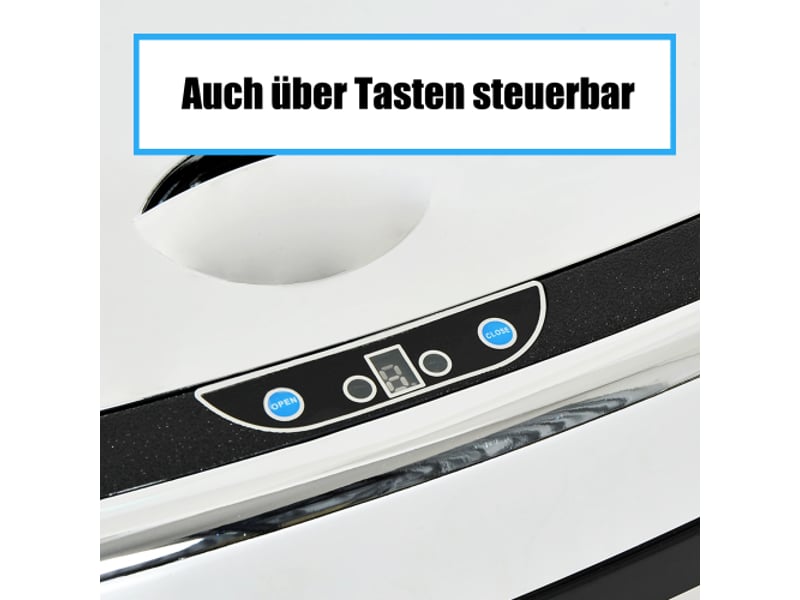 Poubelle automatique à capteur 68 l en inox, ouverture sans contact, argentée - Conforama E