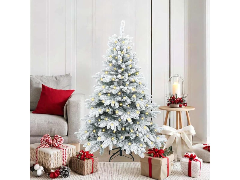  Sapin de noël - arbre de noël artificiel avec 150 led blanc 150 cm pe et pvc  - Conforama B