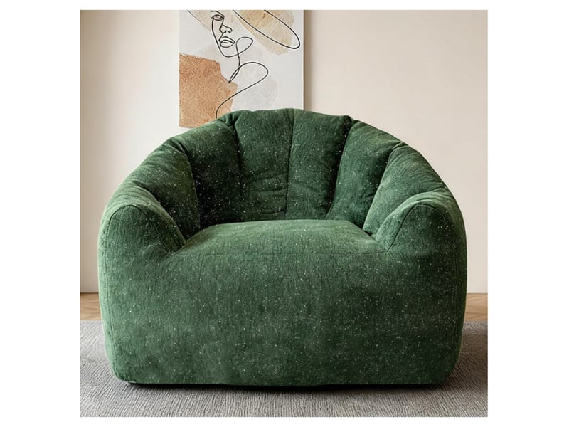  Pouf rond en flanelle vert T3800P467955 - Conforama A