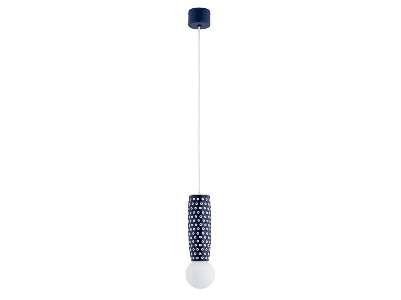  Argon boll suspension fine artisanale boll, bleu cobalt profond, pois blancs, culot g9, ip44  - Conforama D