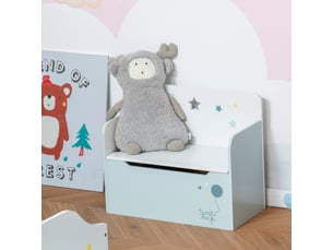 Banc de rangement en bois avec dossier pour enfants de 3 à 6 ans, 60 x 30 x 50 cm, bleu
