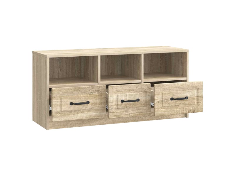  Meuble tv - banc tv - meuble de rangement chêne sonoma 102 x 34,5 x 47 cm bois d'ingénierie  - Conforama E
