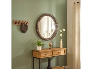 Miroir barrel rond d.90cm marron
