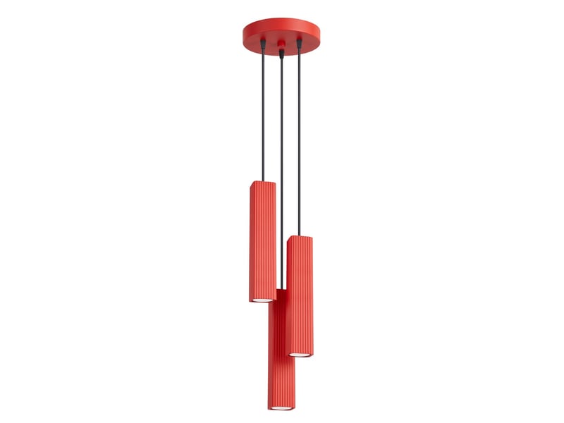  Suspension rayo 3p rouge aluminium moderne 108x20x20cm SL.3255 - Conforama A