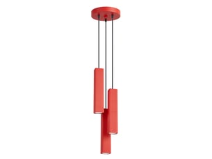 Suspension rayo 3p rouge aluminium moderne 108x20x20cm